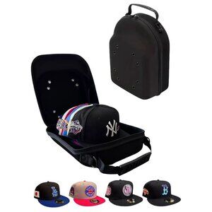 Hat Cap Carrying Carrier Case Handle Fits 6-8 Hats Carry Bag Zipper BLACK